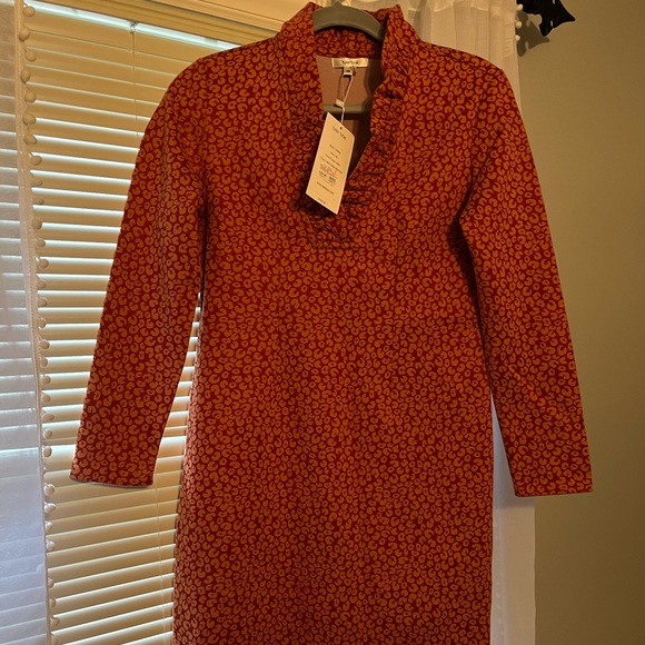 NWT XS Tyler Boe ruffle neck shift dress - Picture 1 of 3
